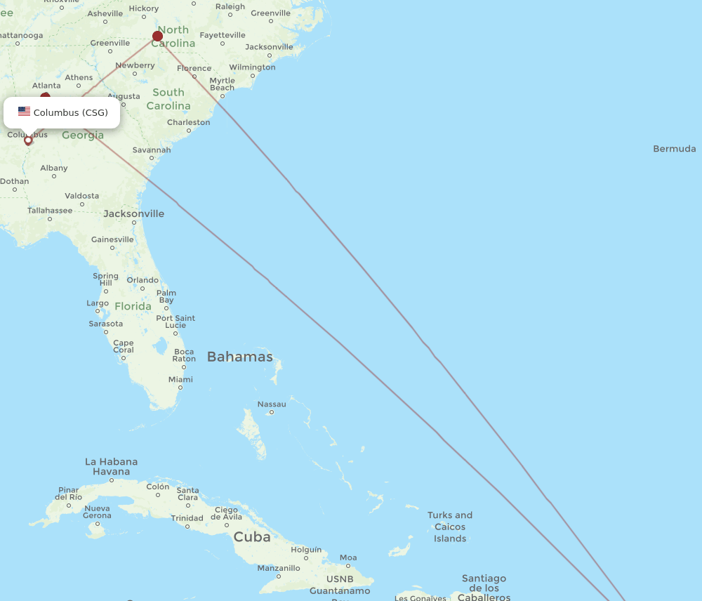 CSG-STX flight routes