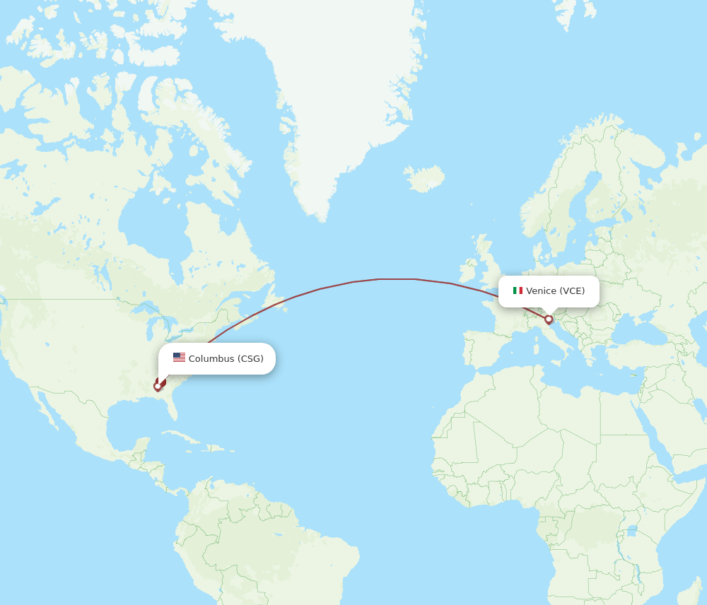 CSG-VCE flight routes