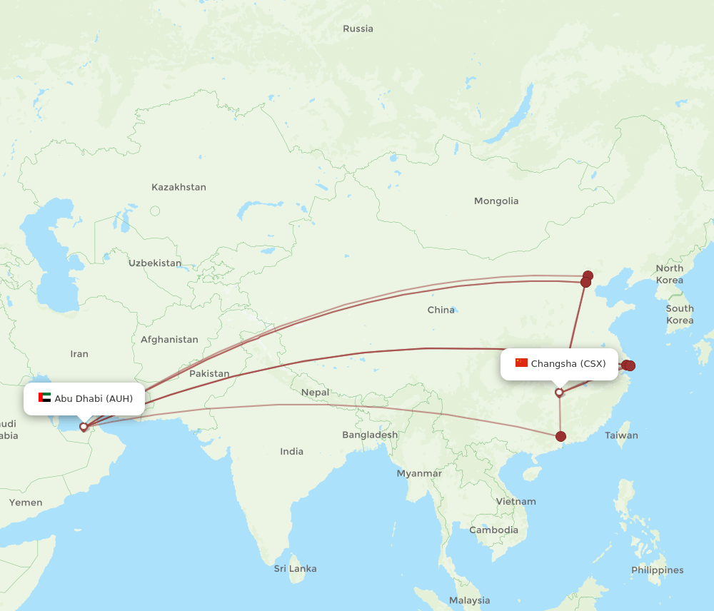 CSX-AUH flight routes