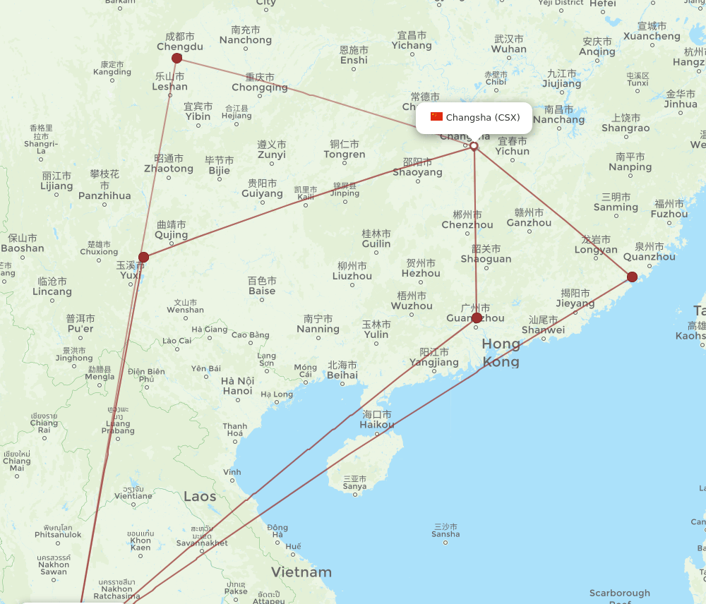 CSX-BKK flight routes