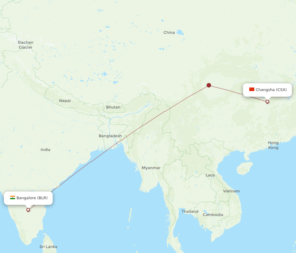 CSX-BLR flight routes