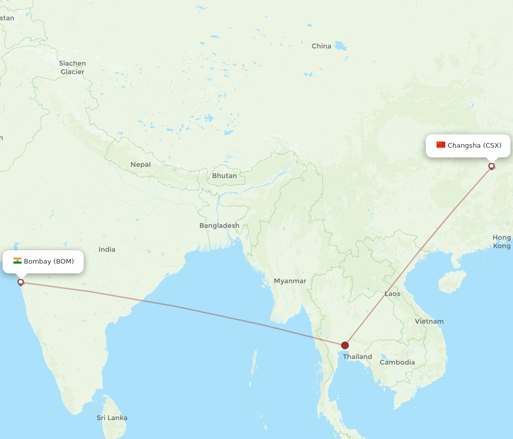 CSX-BOM flight routes
