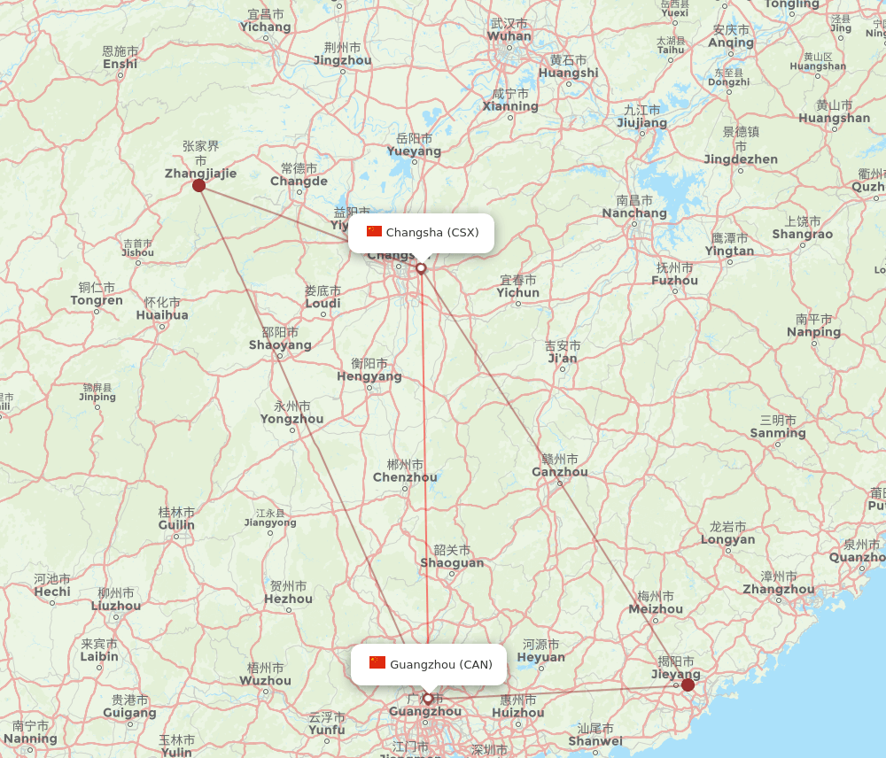 CSX-CAN flight routes