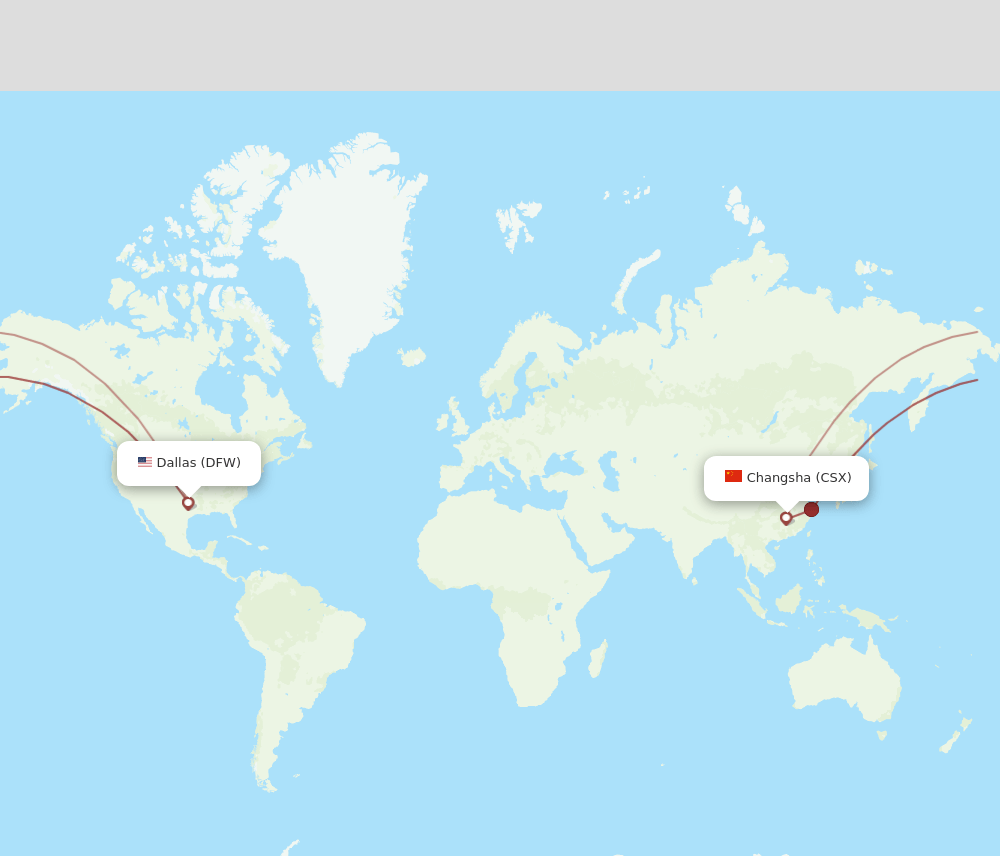 CSX-DFW flight routes