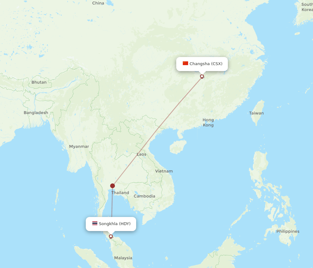 CSX-HDY flight routes