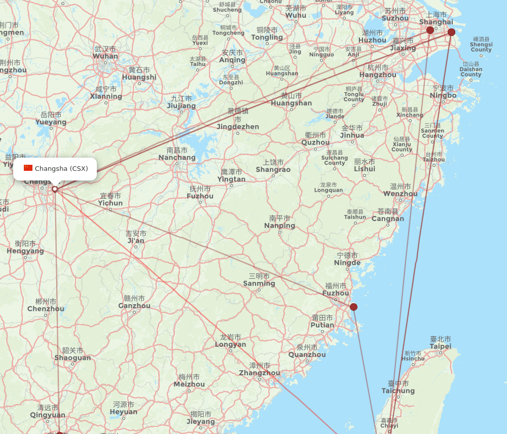 CSX-KHH flight routes