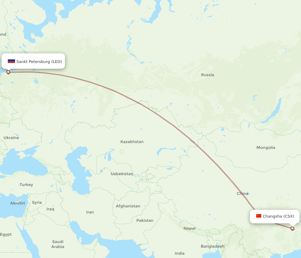 CSX-LED flight routes