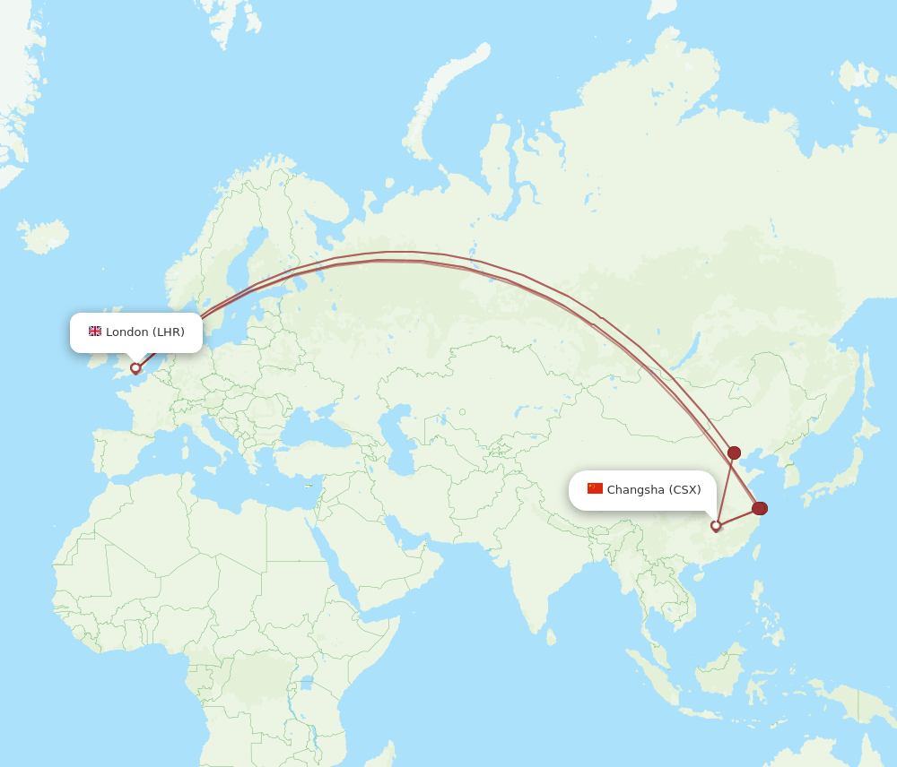 CSX-LHR flight routes