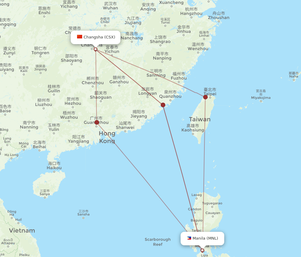 CSX-MNL flight routes