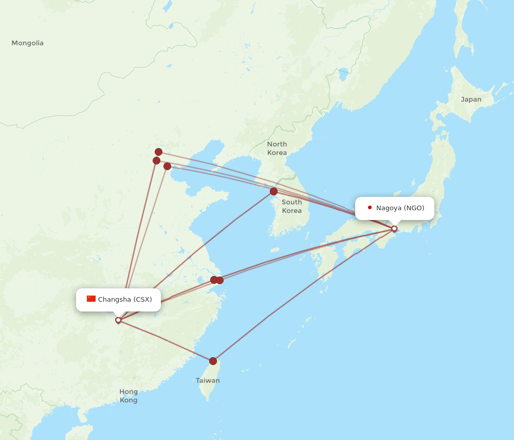 CSX-NGO flight routes