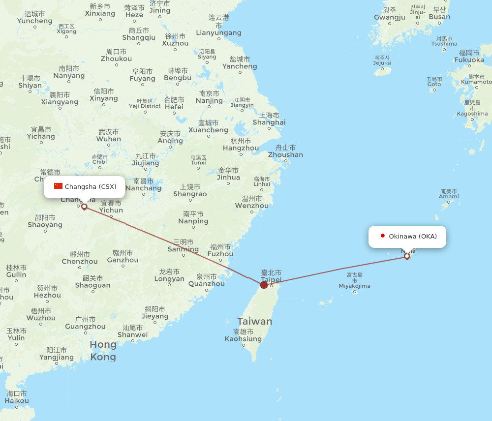 CSX-OKA flight routes