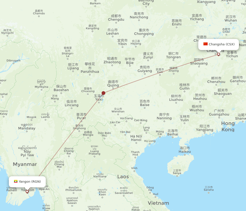 CSX-RGN flight routes