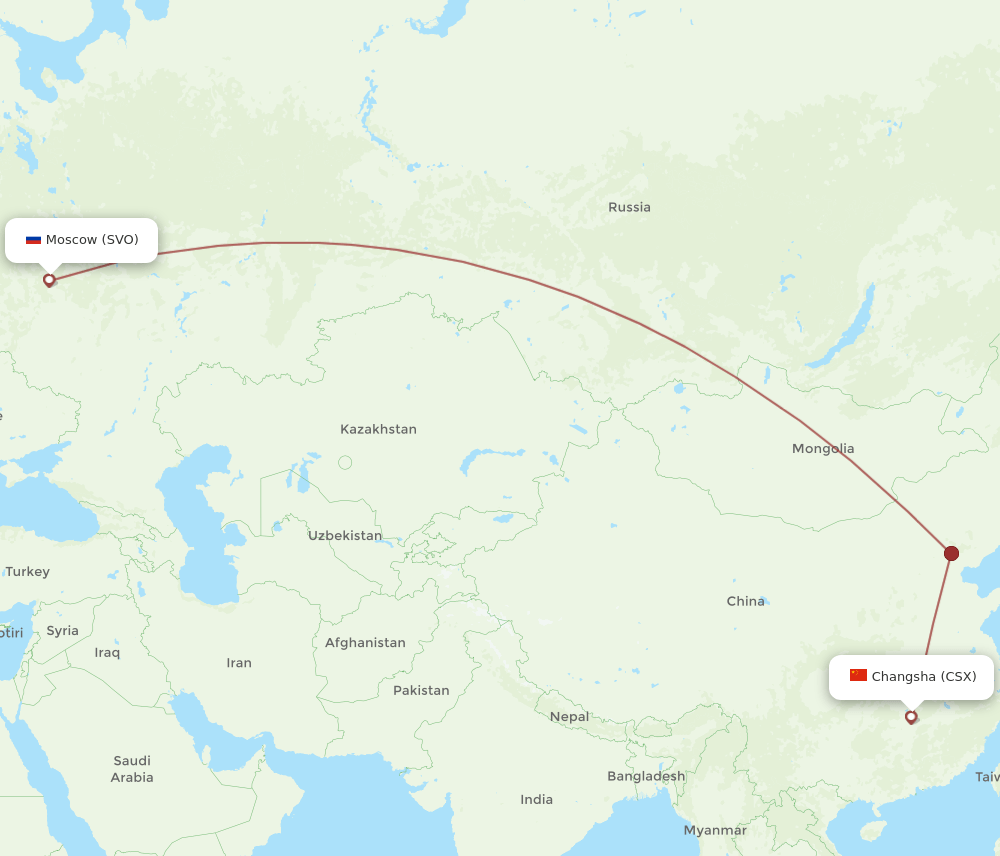 CSX-SVO flight routes