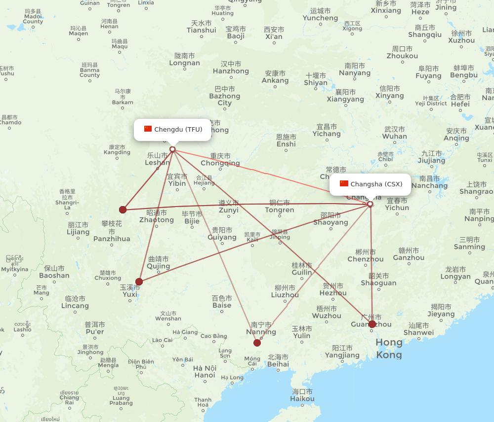 CSX-TFU flight routes