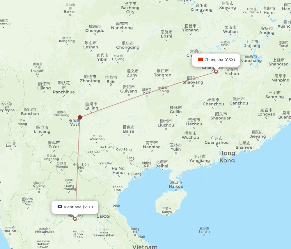 CSX-VTE flight routes