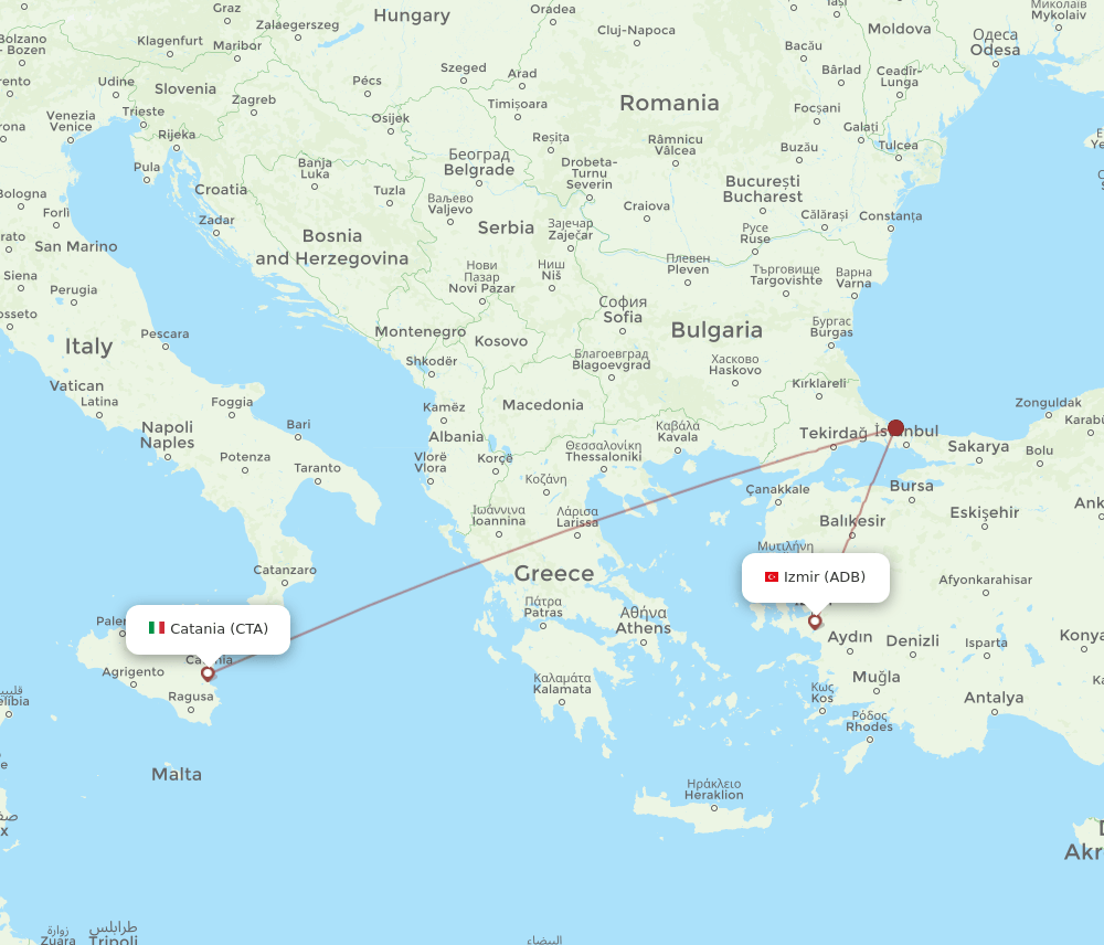 CTA-ADB flight routes