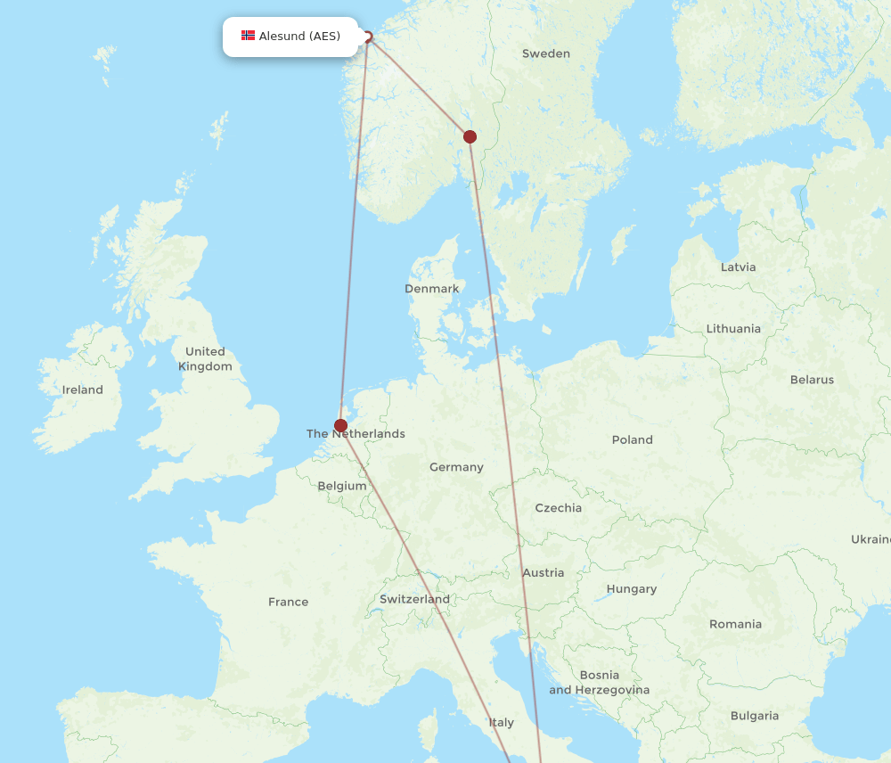 CTA-AES flight routes