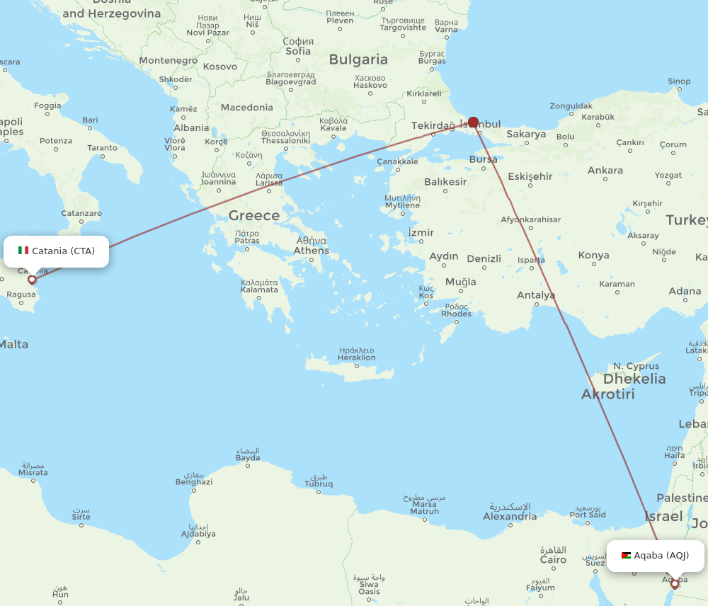 CTA to AQJ flights and routes map