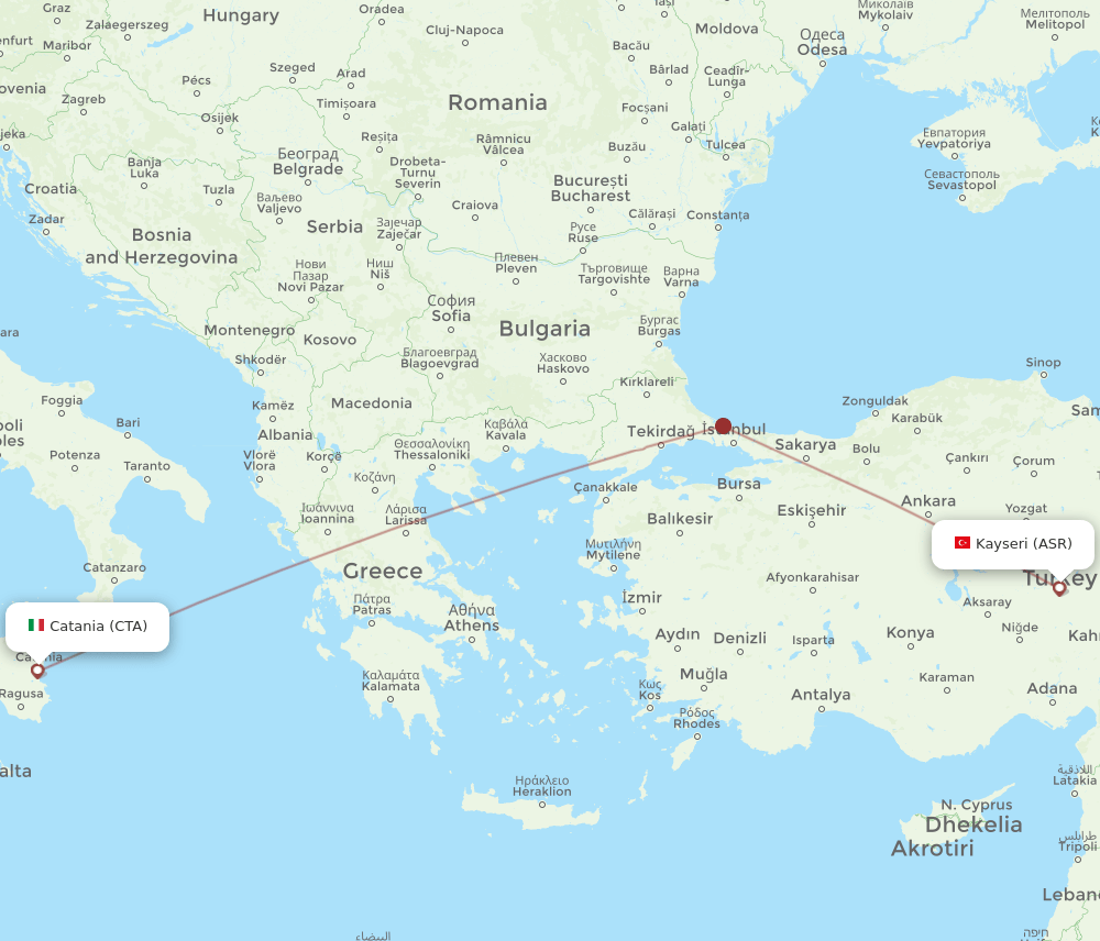 CTA-ASR flight routes