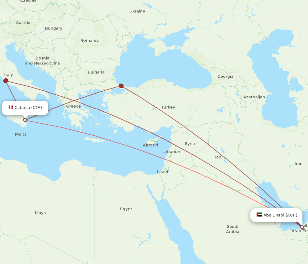 CTA to AUH flights and routes map