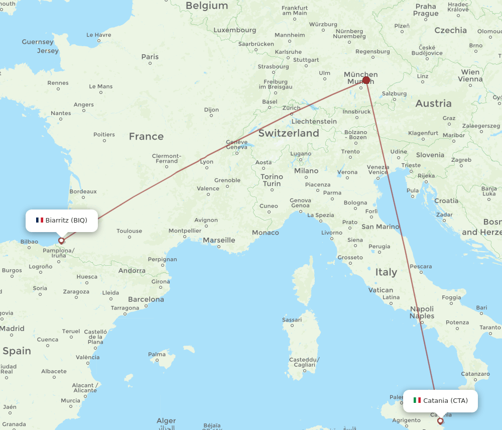 CTA-BIQ flight routes