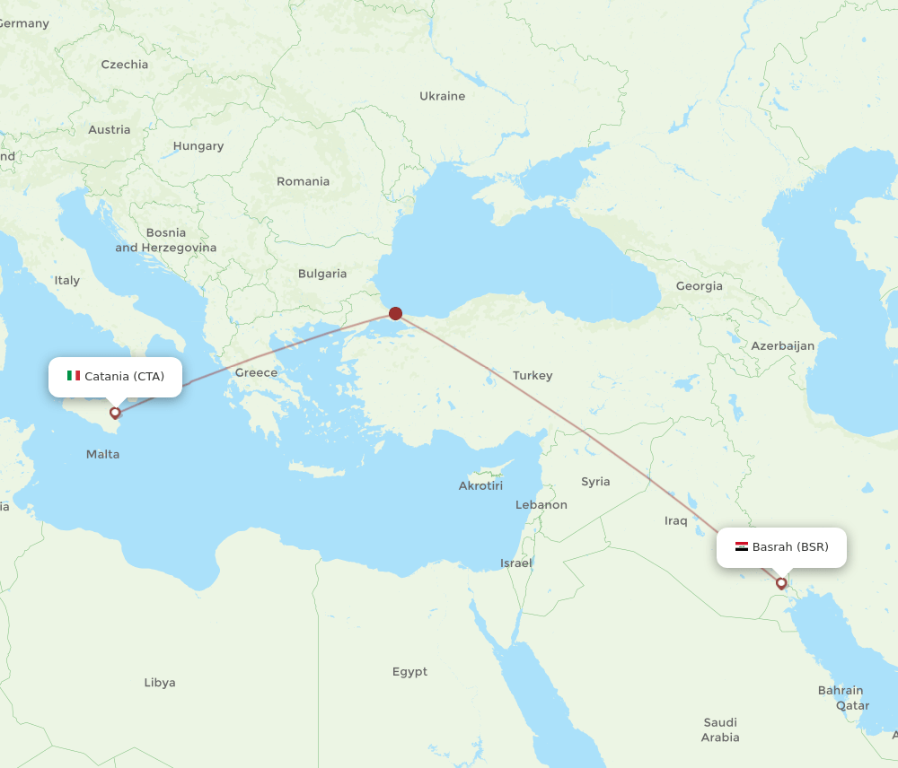 CTA-BSR flight routes
