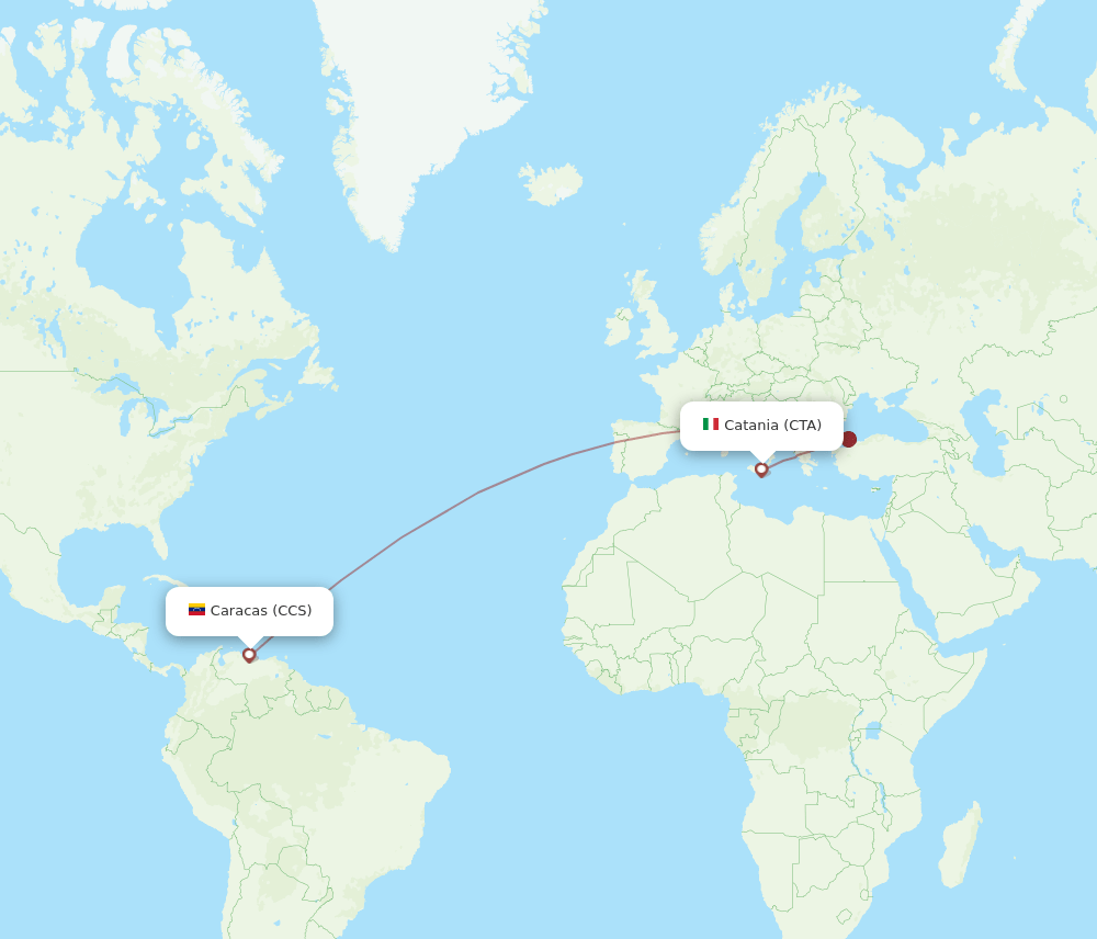 CTA-CCS flight routes