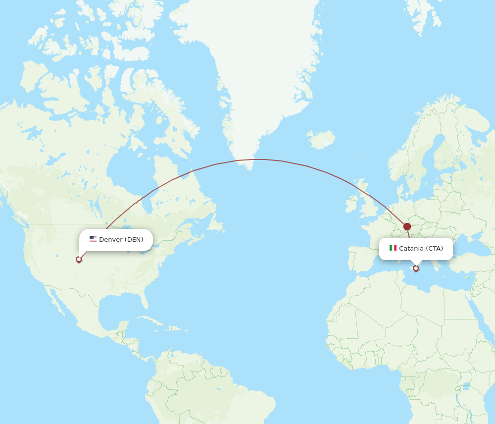 CTA-DEN flight routes