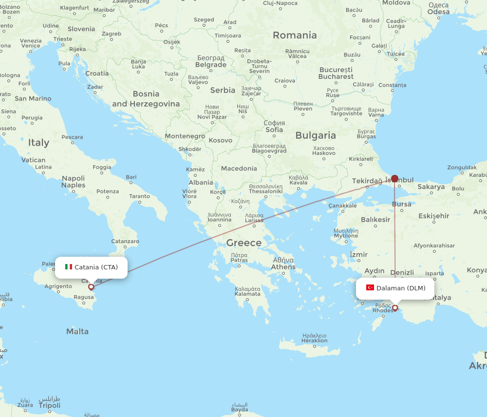 CTA-DLM flight routes