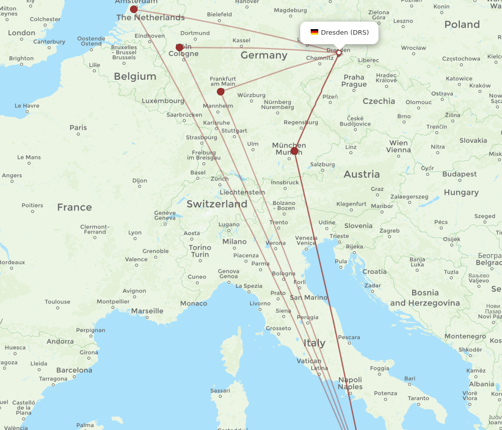CTA-DRS flight routes