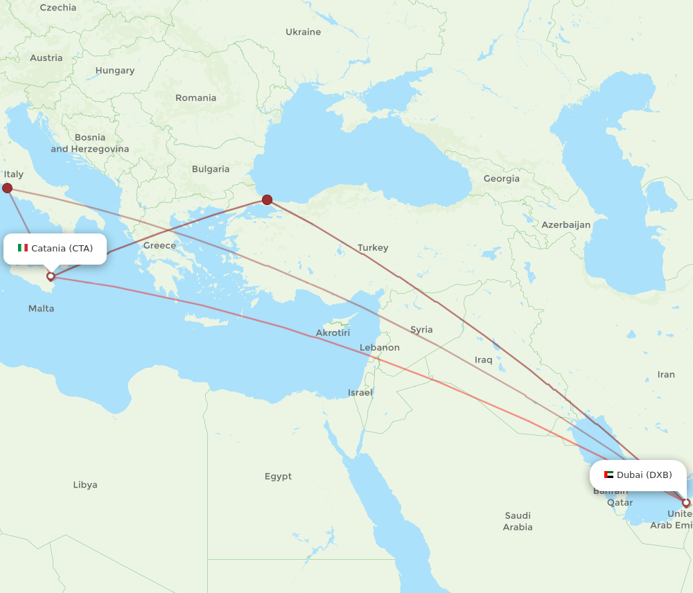 CTA-DXB flight routes