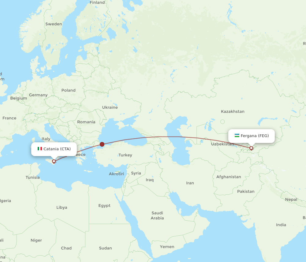 CTA-FEG flight routes