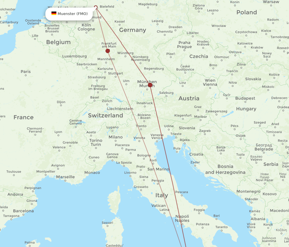 CTA-FMO flight routes