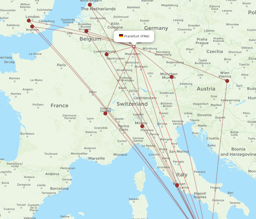 CTA-FRA flight routes