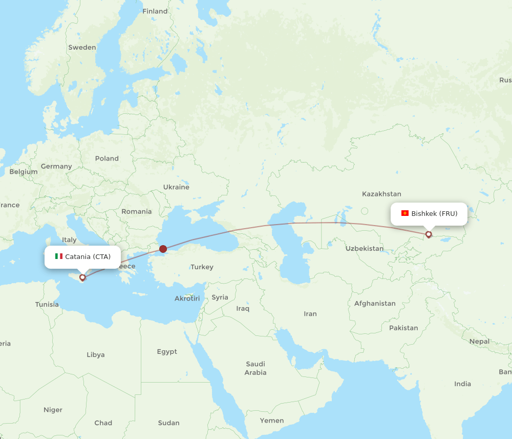 CTA-FRU flight routes