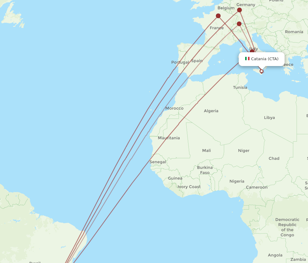 CTA-GRU flight routes
