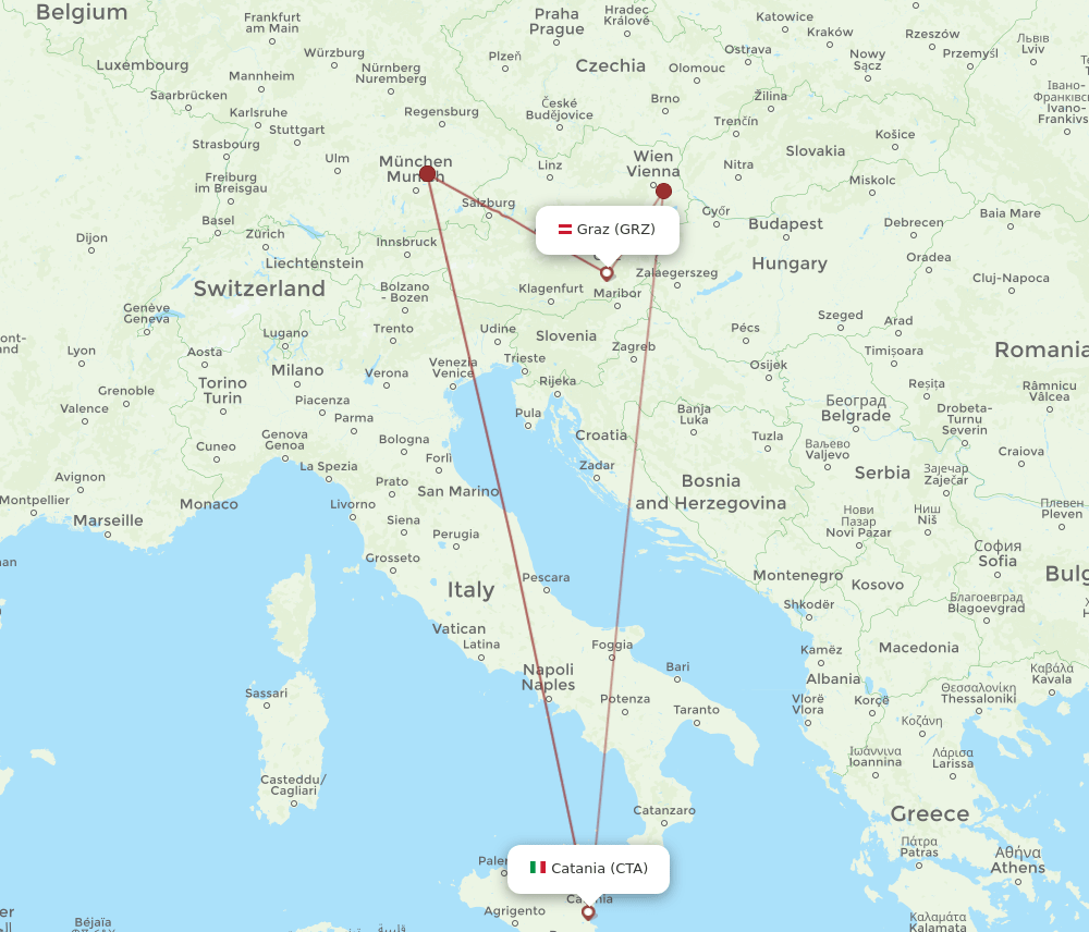 CTA-GRZ flight routes