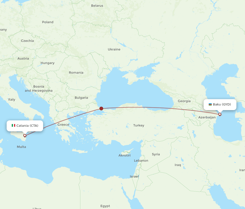 CTA to GYD flights and routes map