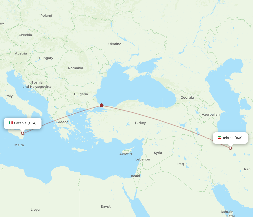 CTA to IKA flights and routes map