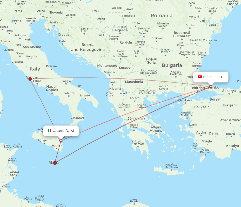 CTA-IST flight routes