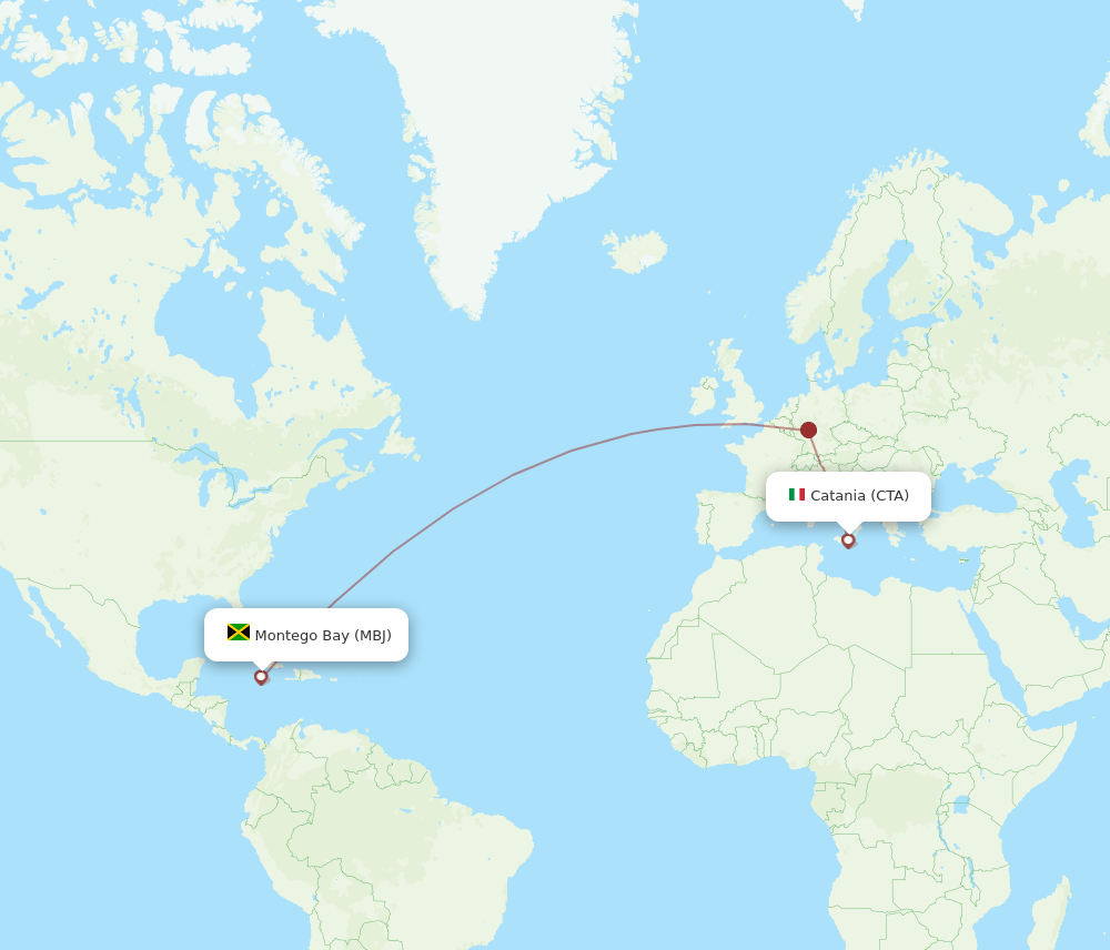 CTA-MBJ flight routes