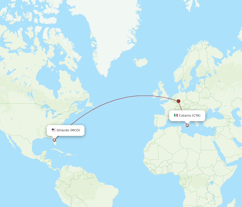 CTA-MCO flight routes
