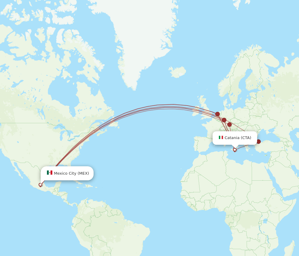 CTA-MEX flight routes
