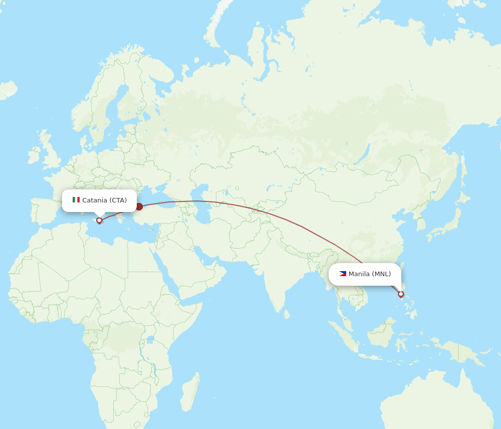 CTA to MNL flights and routes map