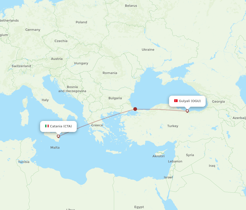CTA-OGU flight routes