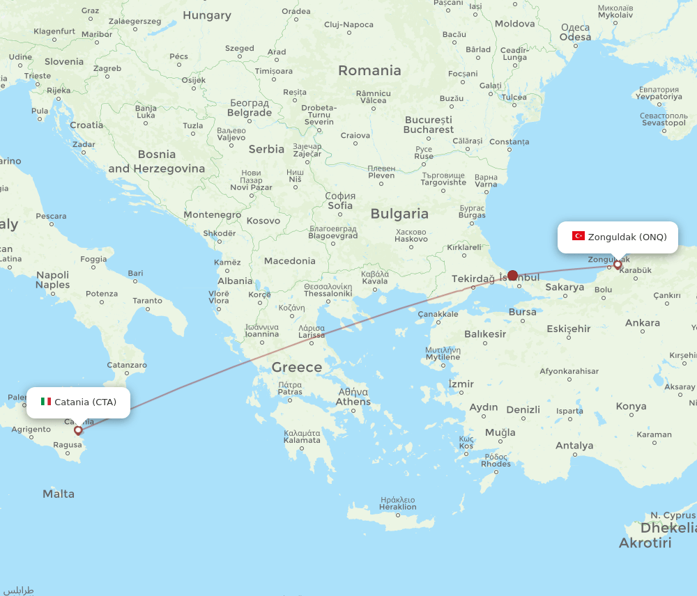 CTA-ONQ flight routes