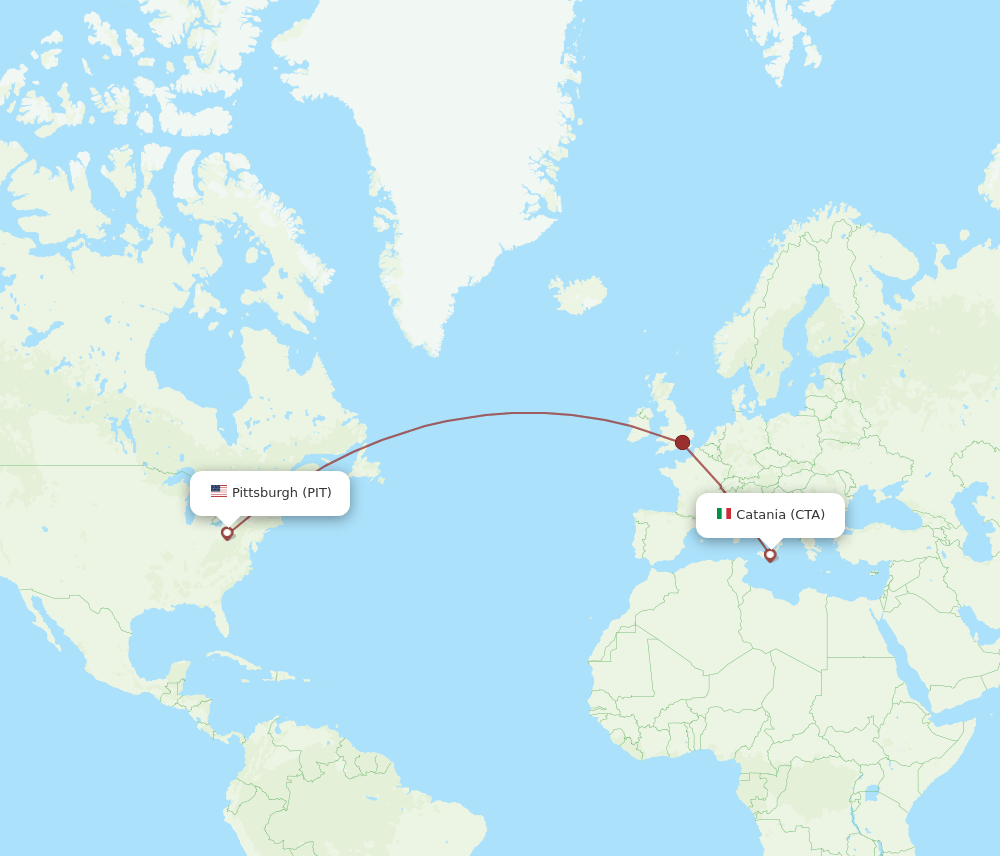 CTA-PIT flight routes