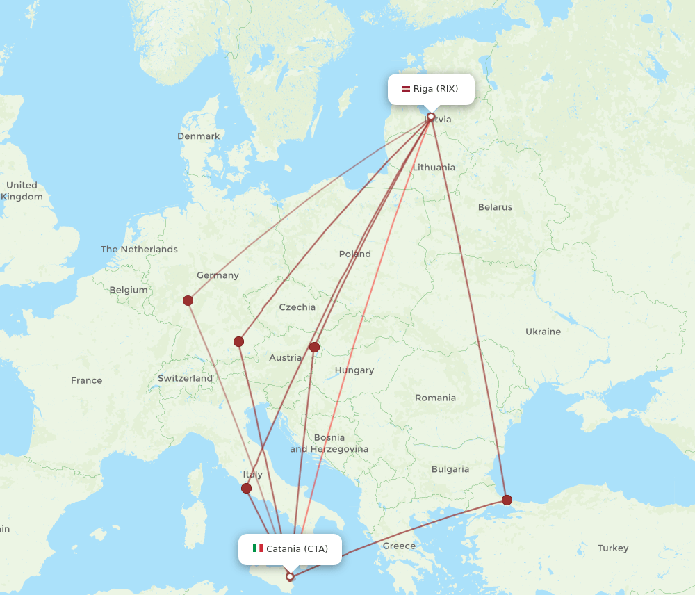 CTA-RIX flight routes
