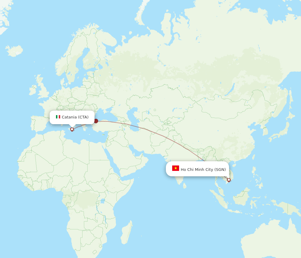 CTA-SGN flight routes