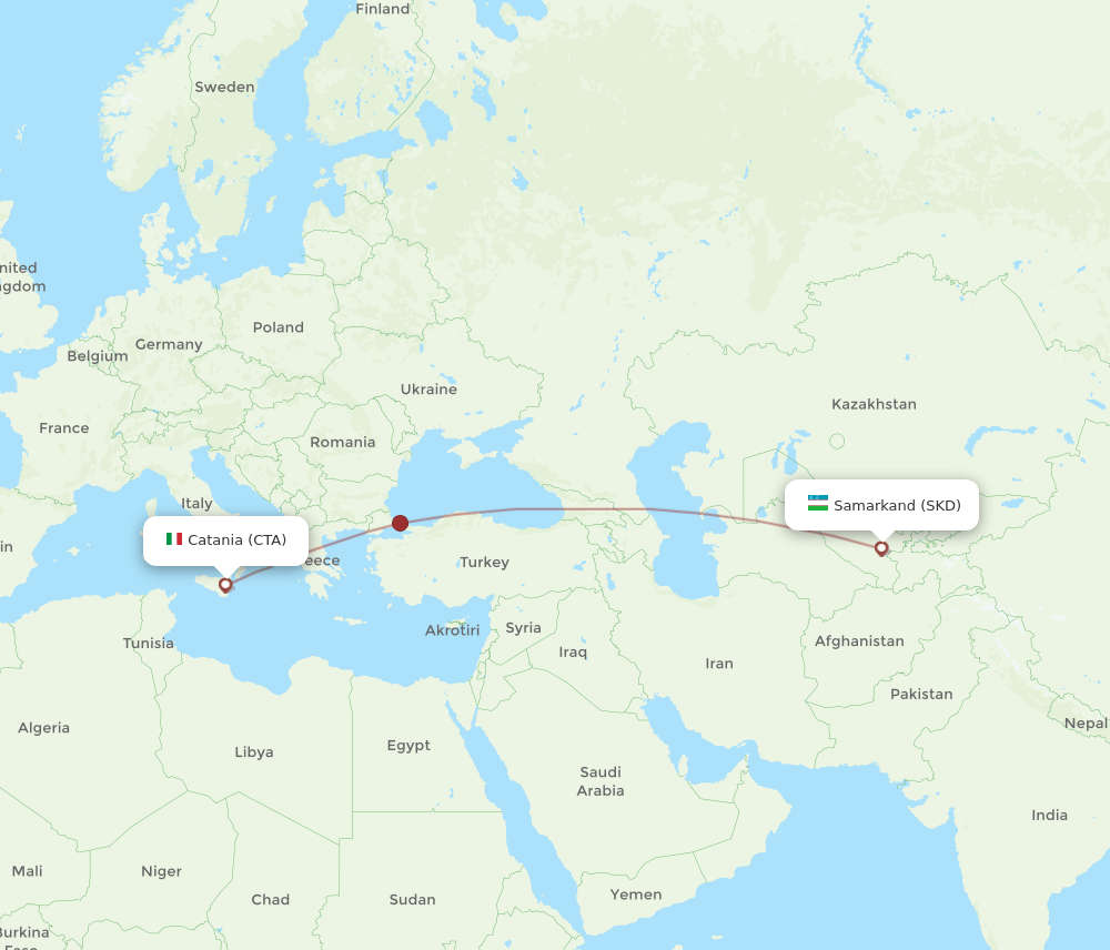 CTA-SKD flight routes